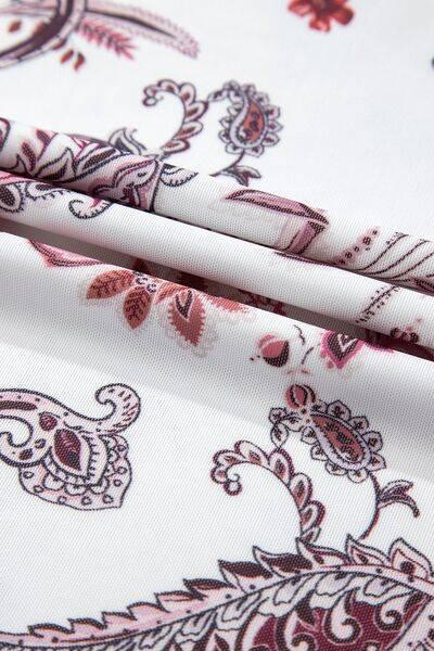Paisley Mock Neck T Shirt - Clothes For Her Online Store