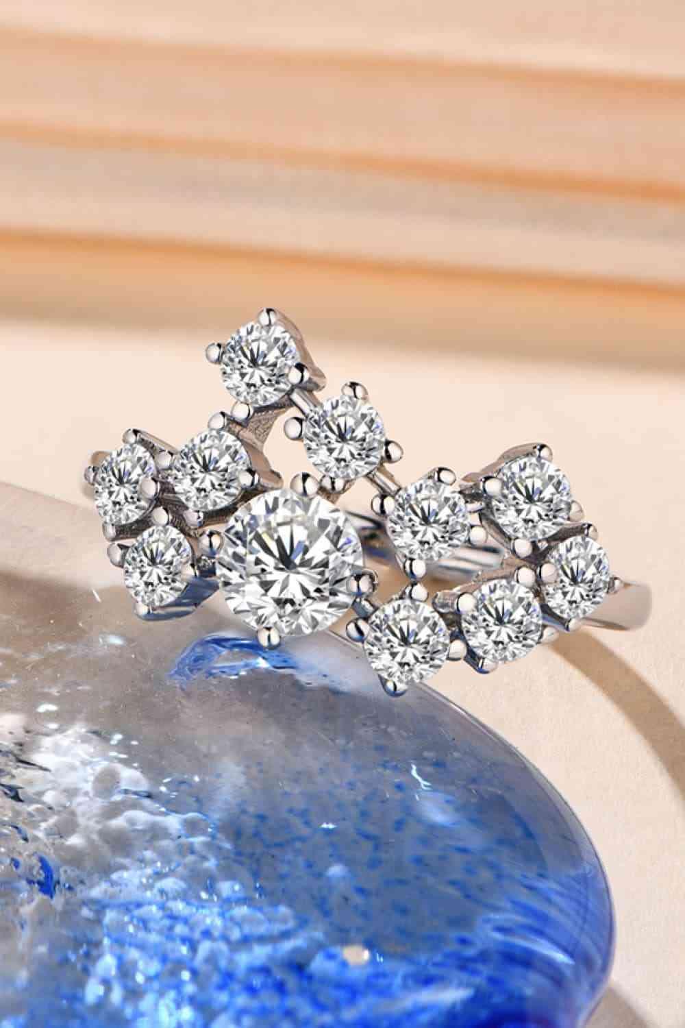 1.2 Carat Moissanite 925 Sterling Silver Ring - Clothes For Her Online Store