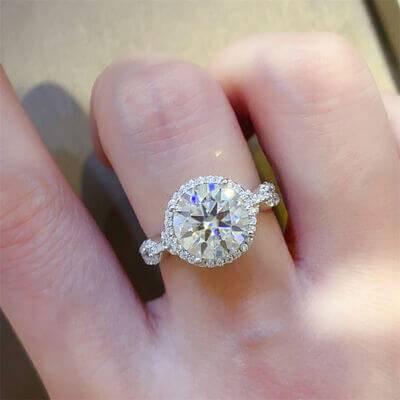 3 Carat 925 Sterling Silver Moissanite Ring - Clothes For Her Online Store
