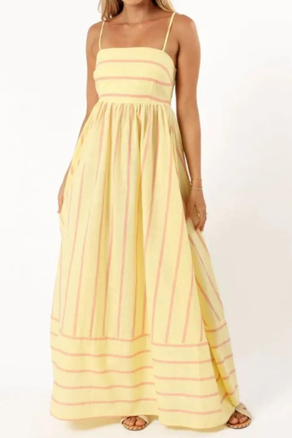 Striped Square Neck Cami Dress
