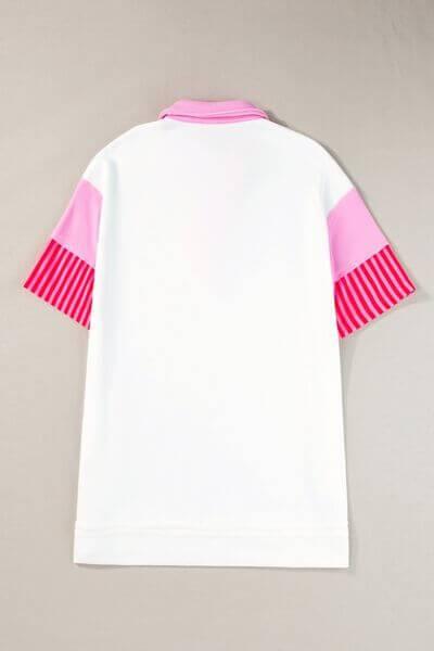 Color Block Johnny Collar Half Sleeve Dress - Clothes For Her Online Store