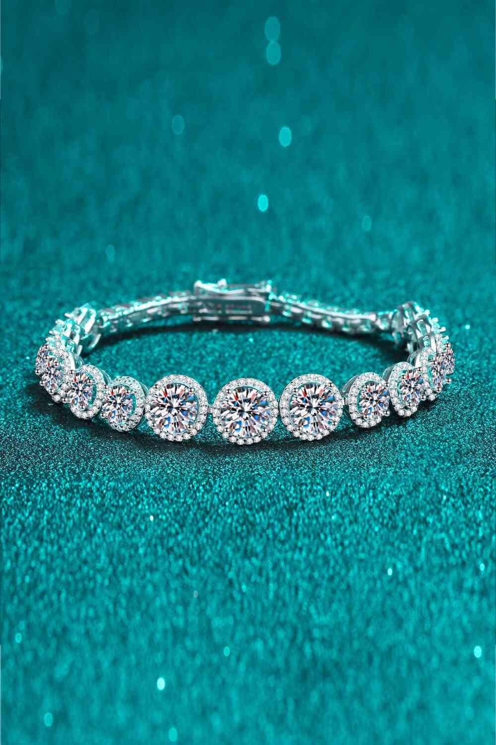 925 Sterling Silver 10.4 Carat Moissanite Bracelet - Clothes For Her Online Store