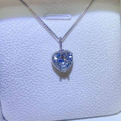 2 Carat Moissanite 925 Sterling Silver Necklace - Clothes For Her Online Store