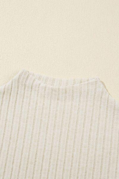 Ribbed Mock Neck Slim Tank - Clothes For Her Online Store