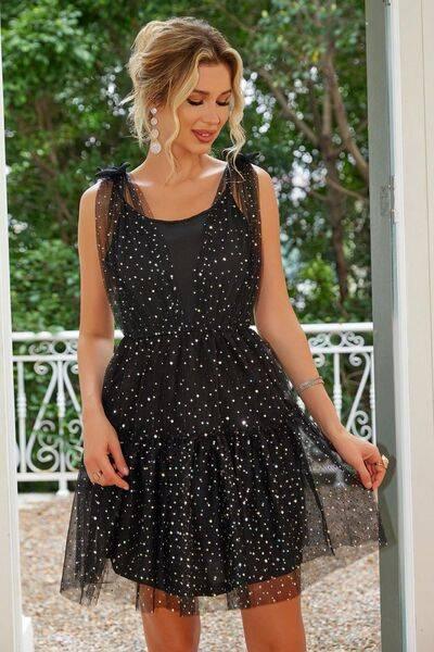Tied Scoop Neck Mini Cami Dress - Clothes For Her Online Store