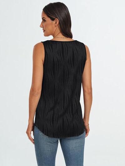 Round Neck Wide Strap Tank - Clothes For Her Online Store