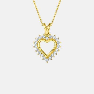 Moissanite 925 Sterling Silver Heart Pendant Necklace - Clothes For Her Online Store