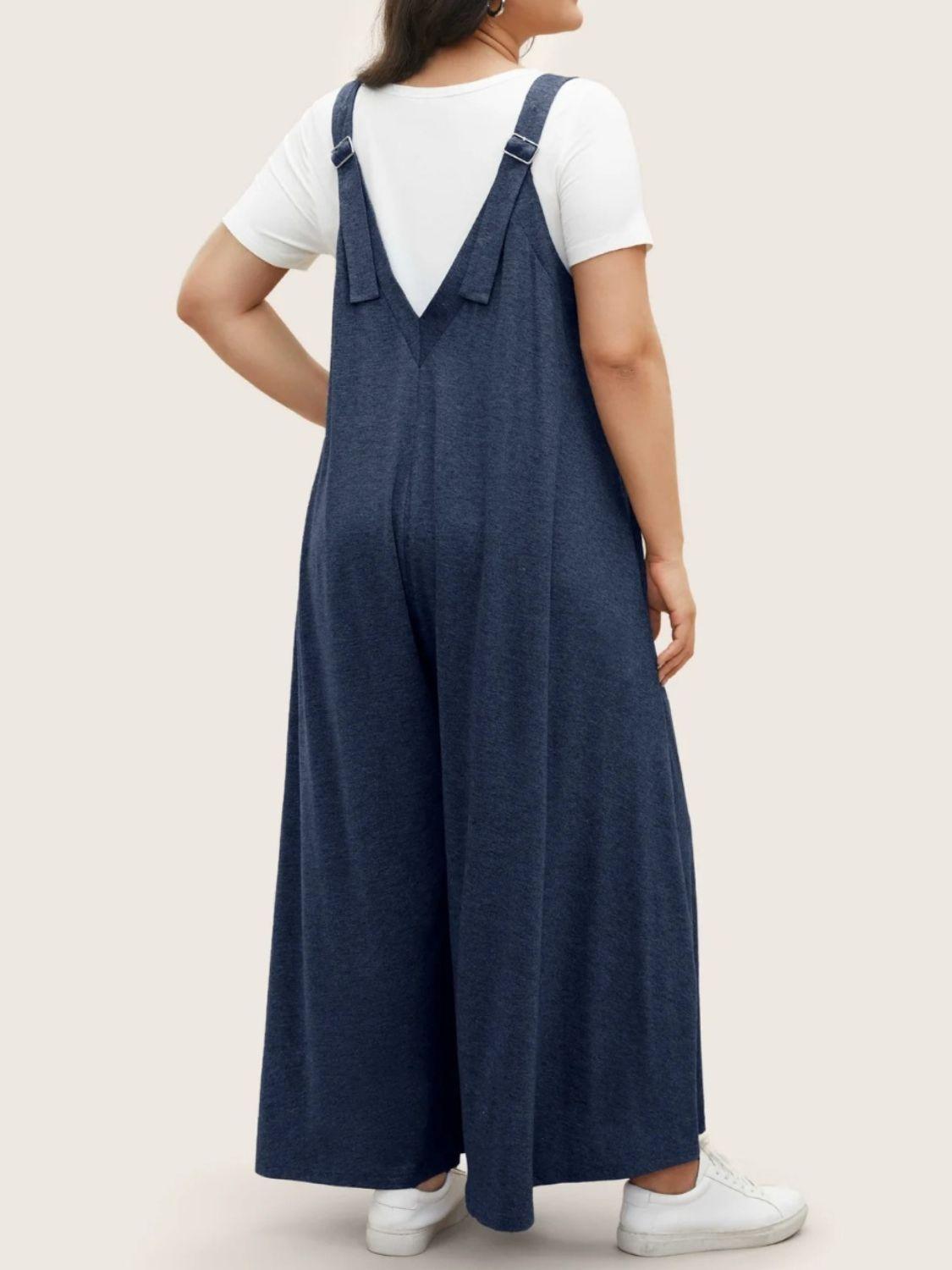 Full Size Pocketed Wide Leg Overalls - Clothes For Her Online Store
