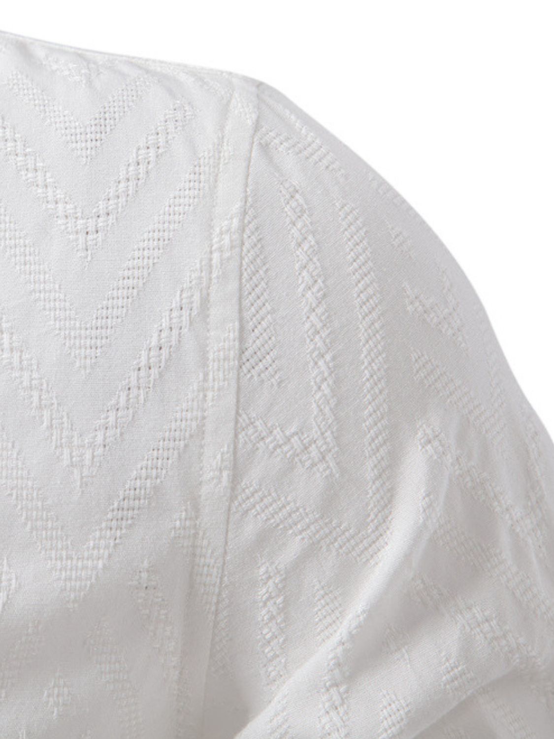 Men's Half Button Geometric Texture Collared Neck Shirt - Clothes For Her Online Store