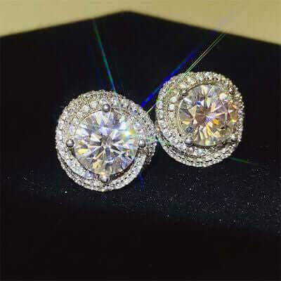 6 Carat Moissanite 925 Sterling Silver Earrings - Clothes For Her Online Store
