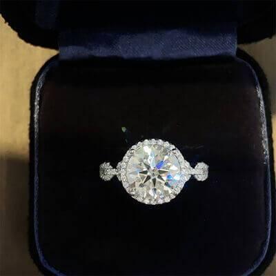 3 Carat 925 Sterling Silver Moissanite Ring - Clothes For Her Online Store