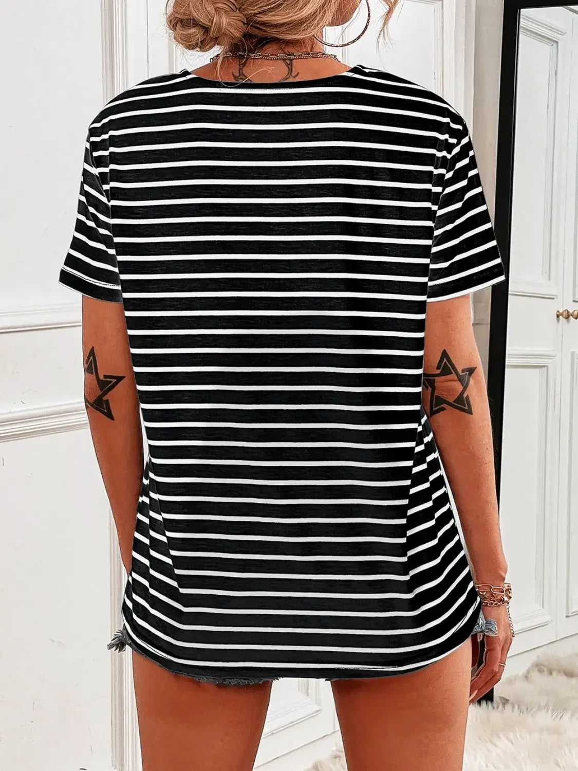 Striped Short Sleeve Top