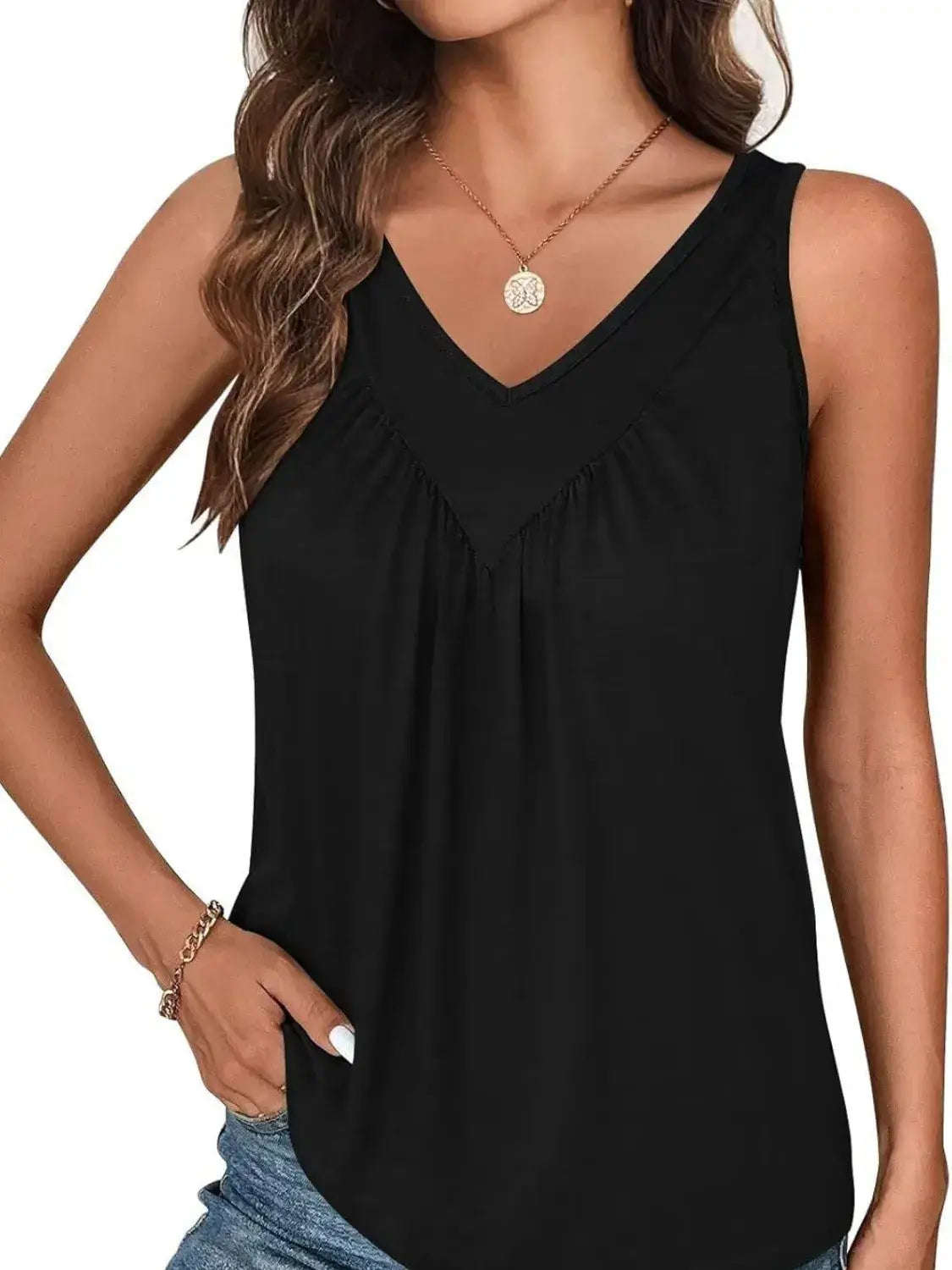 Ruched V-Neck Tank