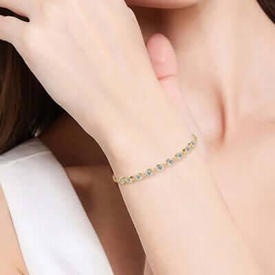 Inlaid Moissanite 925 Sterling Silver Bracelet - Clothes For Her Online Store
