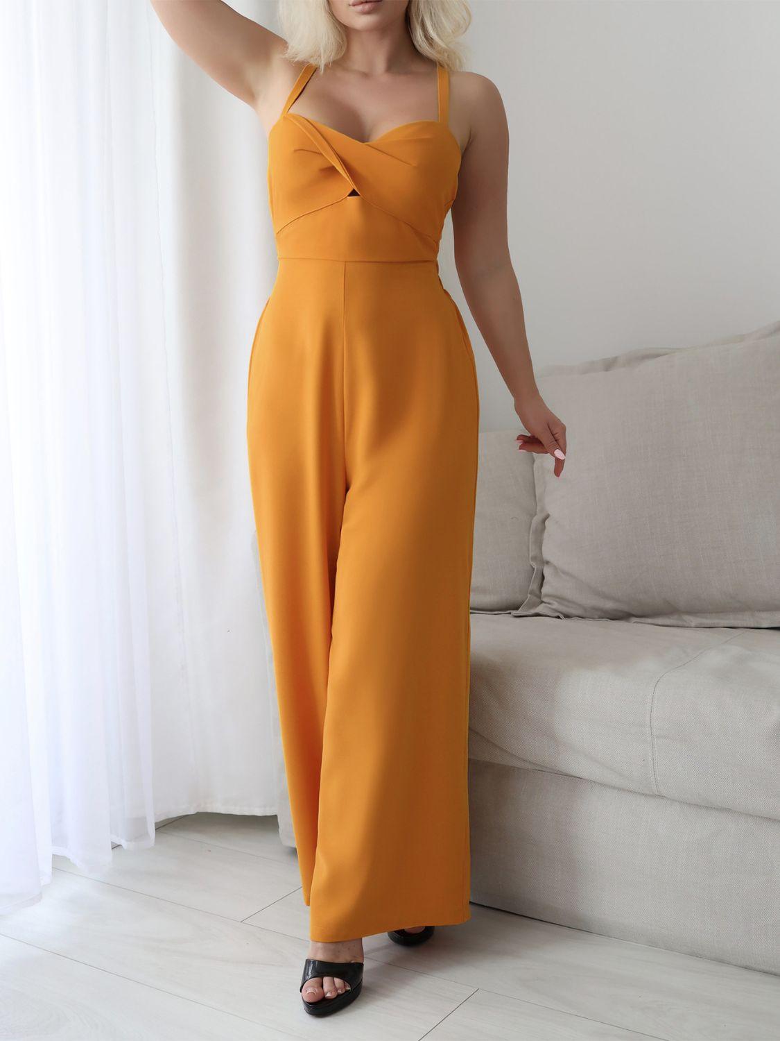 Devine Tie Back Backless Crisscross Jumpsuit - Clothes For Her Online Store