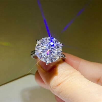 10 Carat Moissanite 925 Sterling Silver Ring - Clothes For Her Online Store