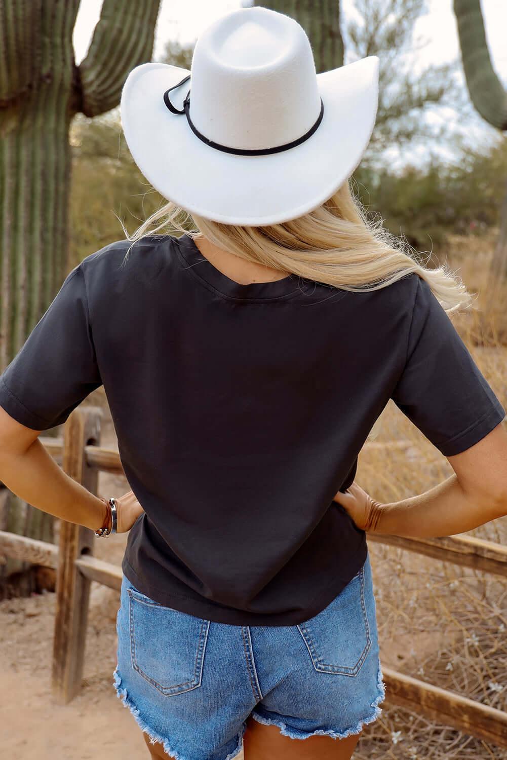 Bull Head Skull Round Neck Short Sleeve T Shirt - Clothes For Her Online Store