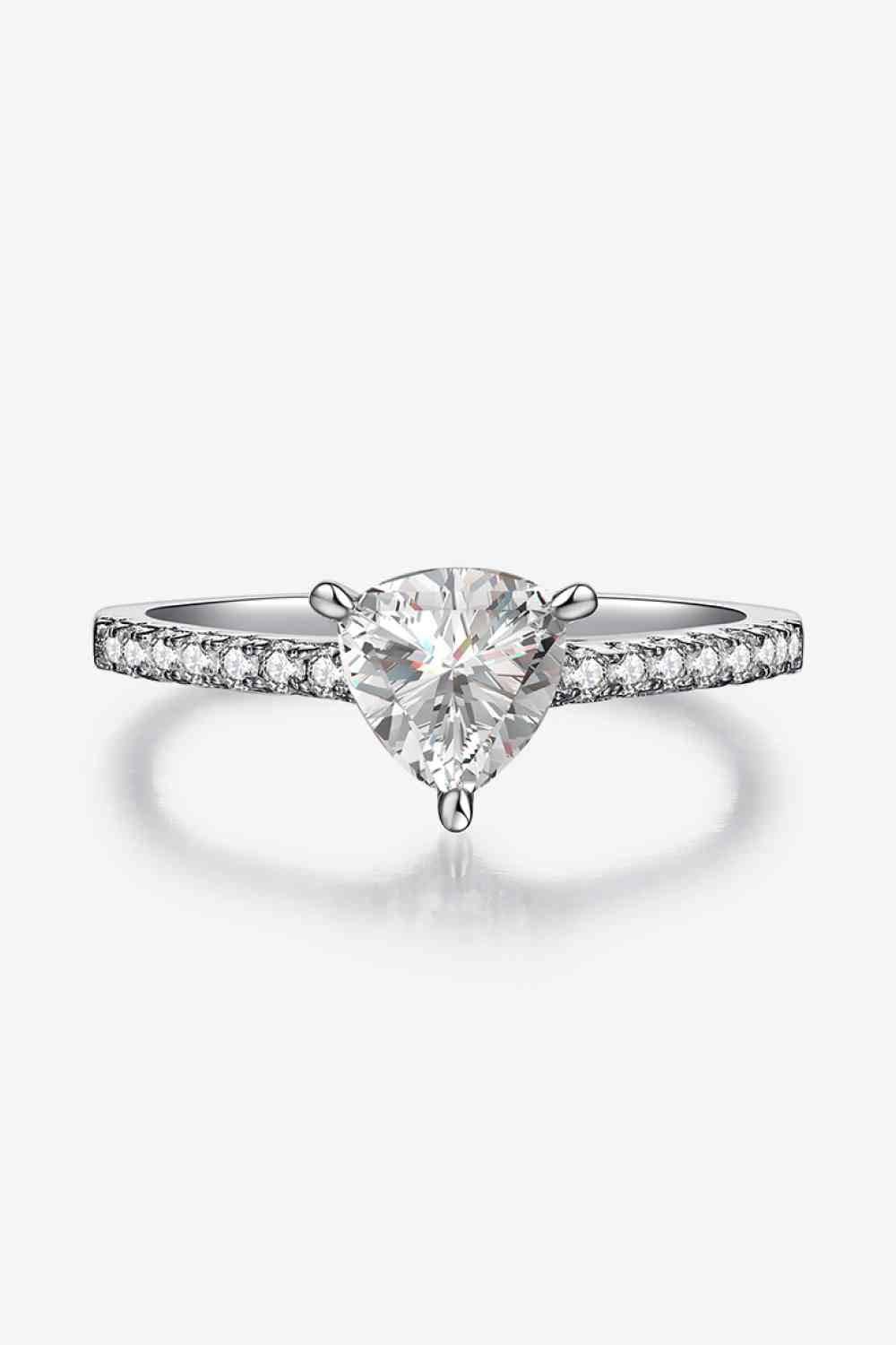 1 Carat Moissanite Triangle 925 Sterling Silver Ring - Clothes For Her Online Store