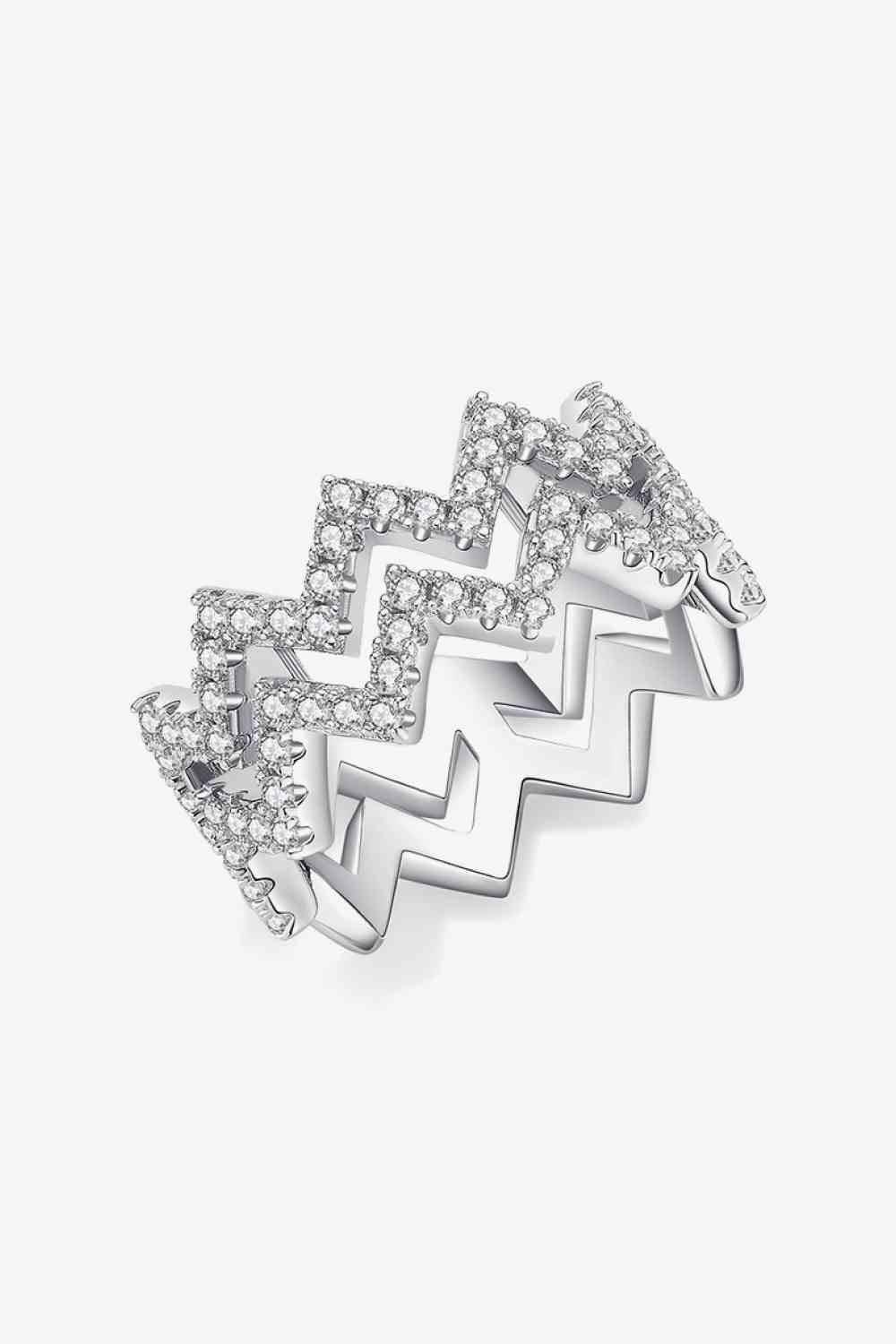 Adored Moissanite Zigzag Stacking Rings - Clothes For Her Online Store