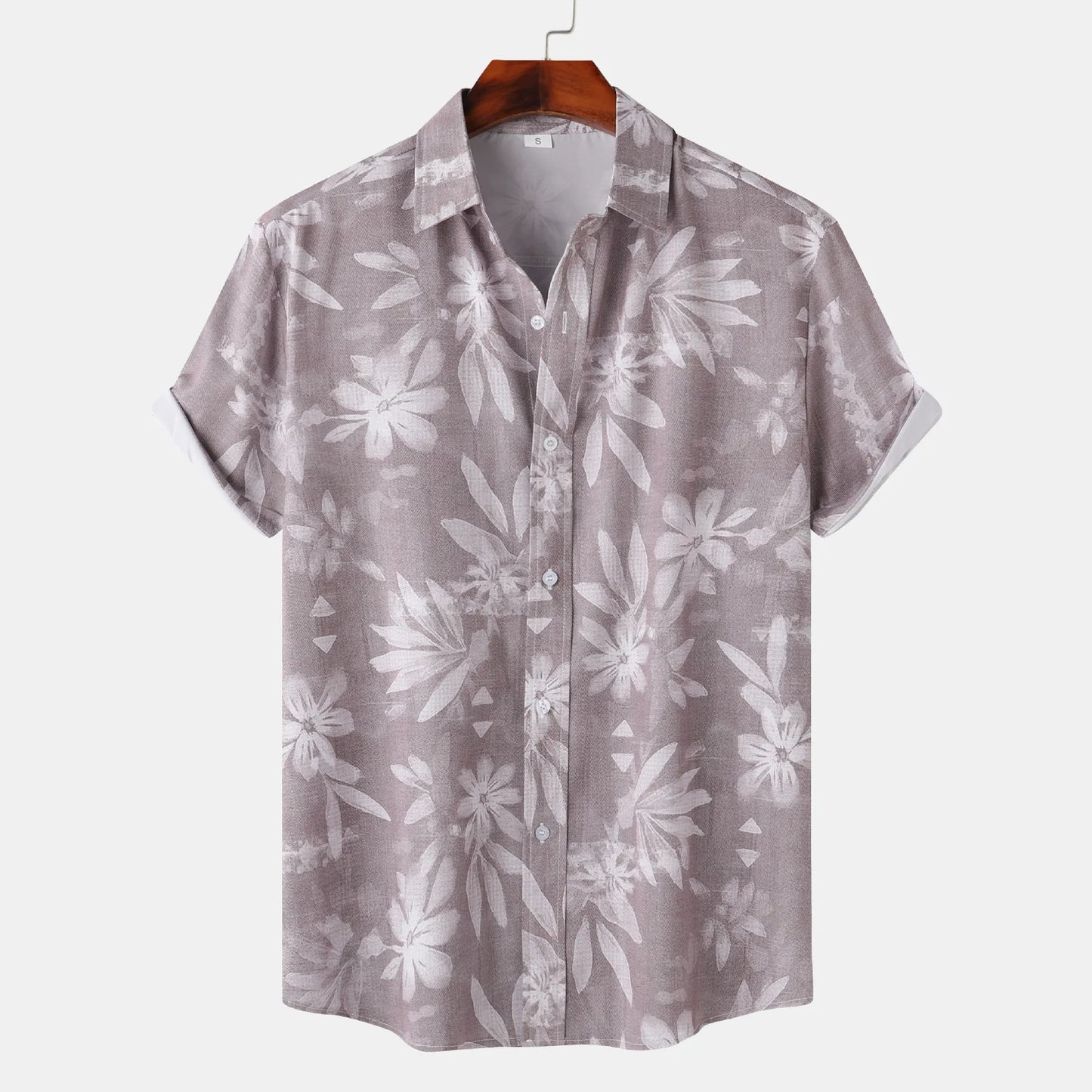 Men's Print Short Sleeve Button-Up Shirt