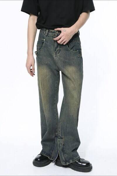 Side Slit Jeans with Pockets - Clothes For Her Online Store