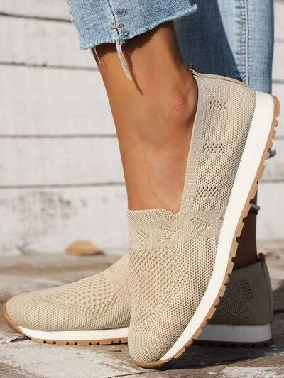Mesh Round Toe Flat Slip-Ons - Clothes For Her Online Store