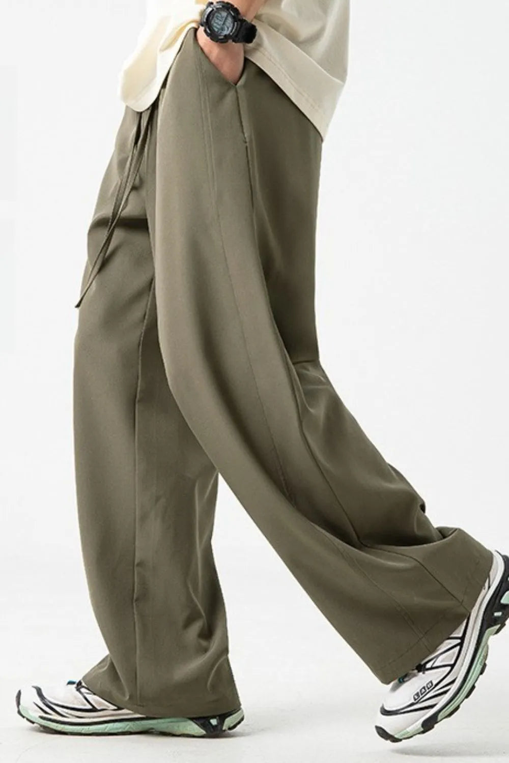 Men's Drawstring Wide Leg Pants