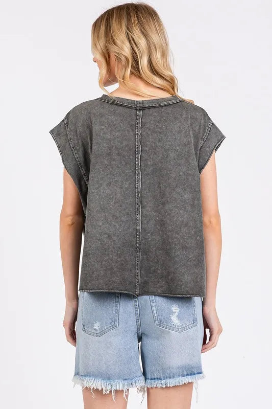 Mittoshop Round Neck Cap Sleeve T-Shirt