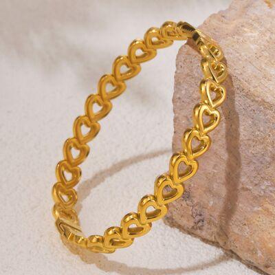 18K Gold-Plated Stainless Steel Heart Bracelet - Clothes For Her Online Store