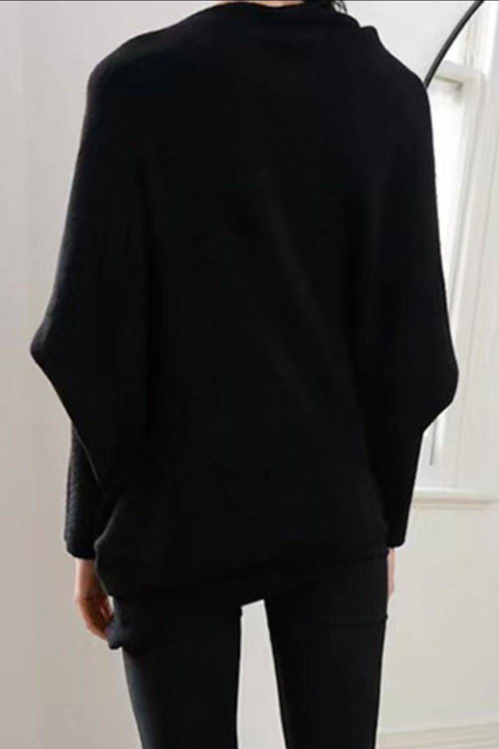 Full Size Boat Neck Batwing Sleeve Knit Top - Clothes For Her Online Store