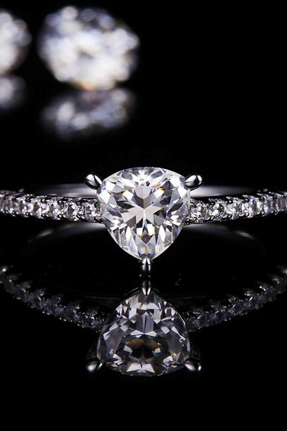 1 Carat Moissanite Triangle 925 Sterling Silver Ring - Clothes For Her Online Store