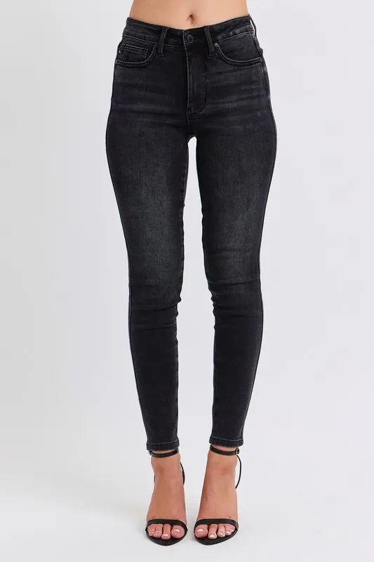 Judy Blue Full Size Midi Rise Tummy Control Skinny Jeans Plus Size