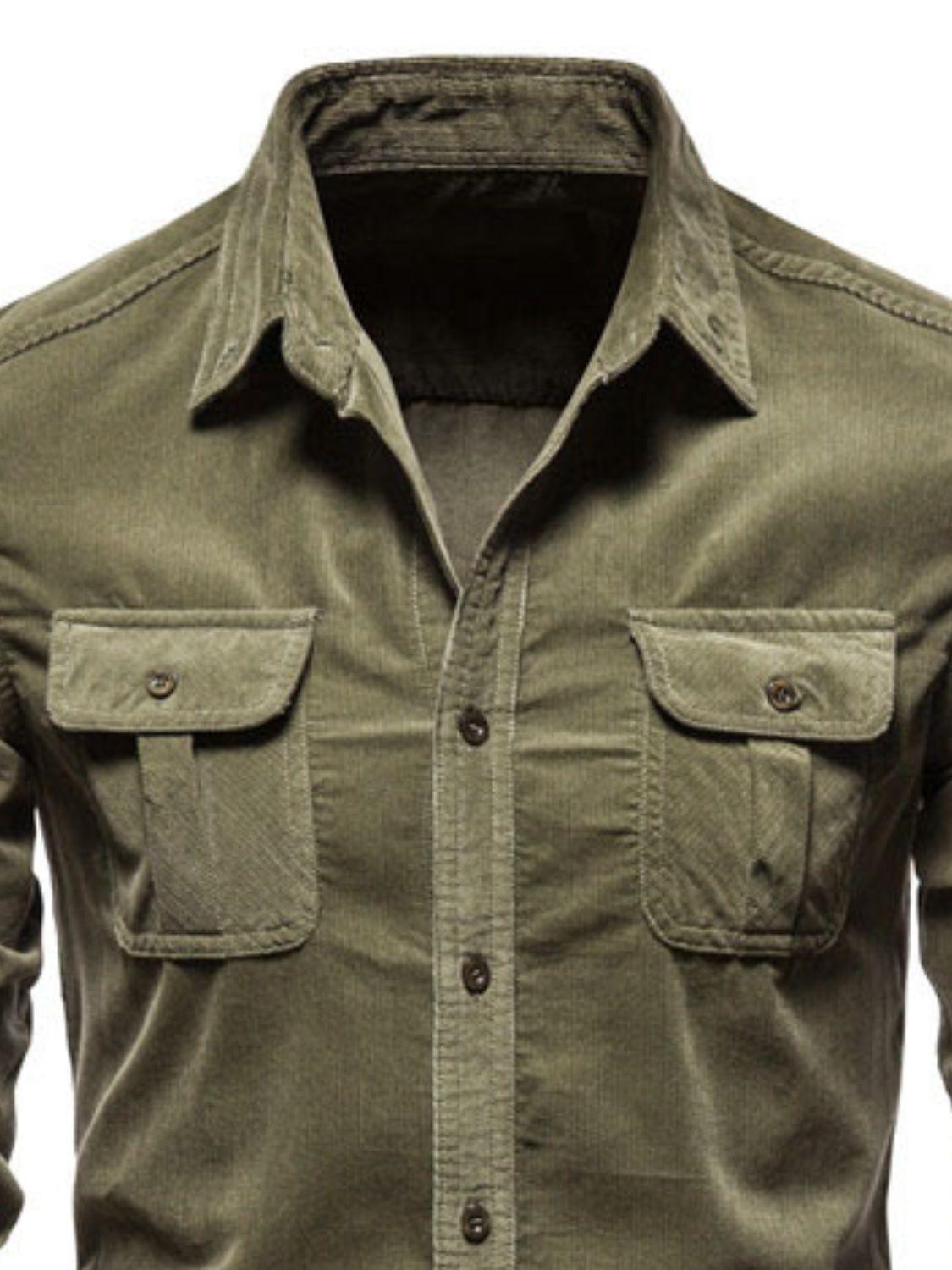 Men's Full Size Button Down Collared Neck Shirt Plus Size - Clothes For Her Online Store