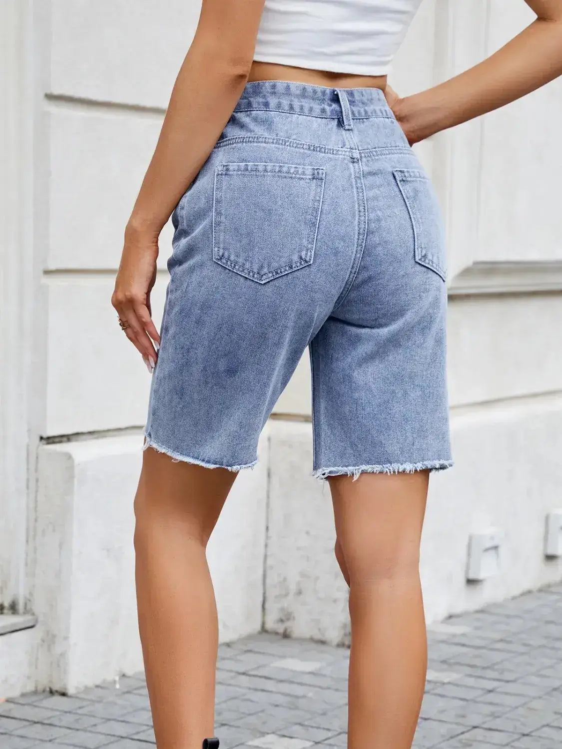 Raw Hem Denim Shorts
