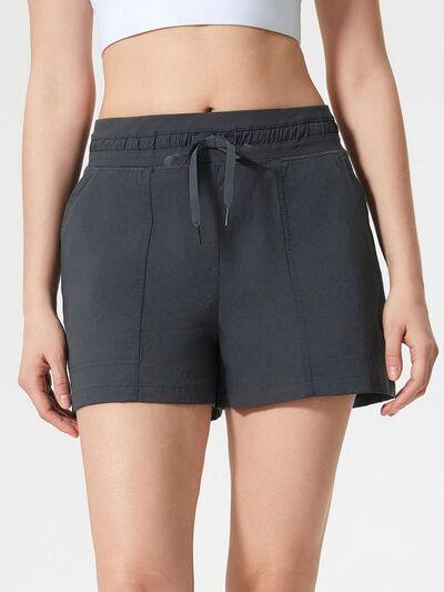 Millennia Drawstring Active Shorts with Pockets - Clothes For Her Online Store
