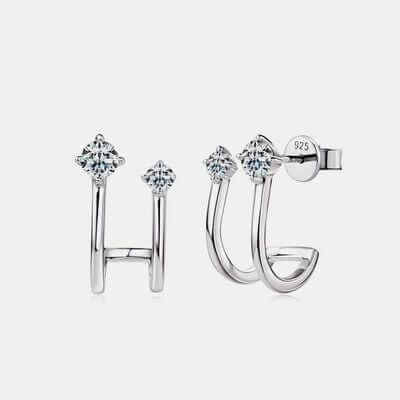 Moissanite 925 Sterling Silver C-Hoop Earrings - Clothes For Her Online Store