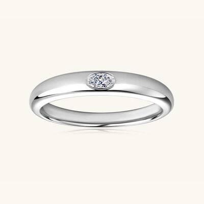 925 Sterling Silver Inlaid Moissanite Ring - Clothes For Her Online Store