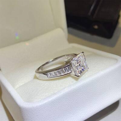 3 Carat Moissanite 925 Sterling Silver Square Shape Ring - Clothes For Her Online Store
