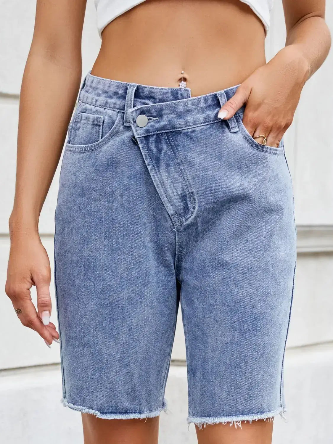 Raw Hem Denim Shorts