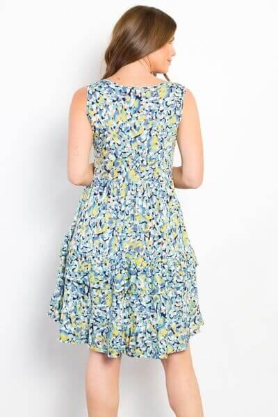 Be Stage Full Size Print Wrinkle Free Ruffled Dress - Clothes For Her Online Store