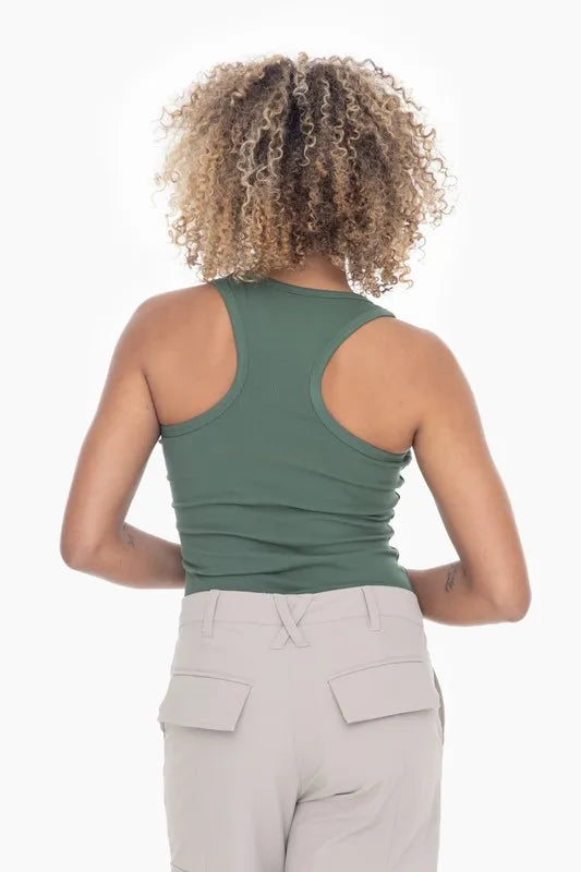 MONO B Slim Fit Scoop Neck Tank