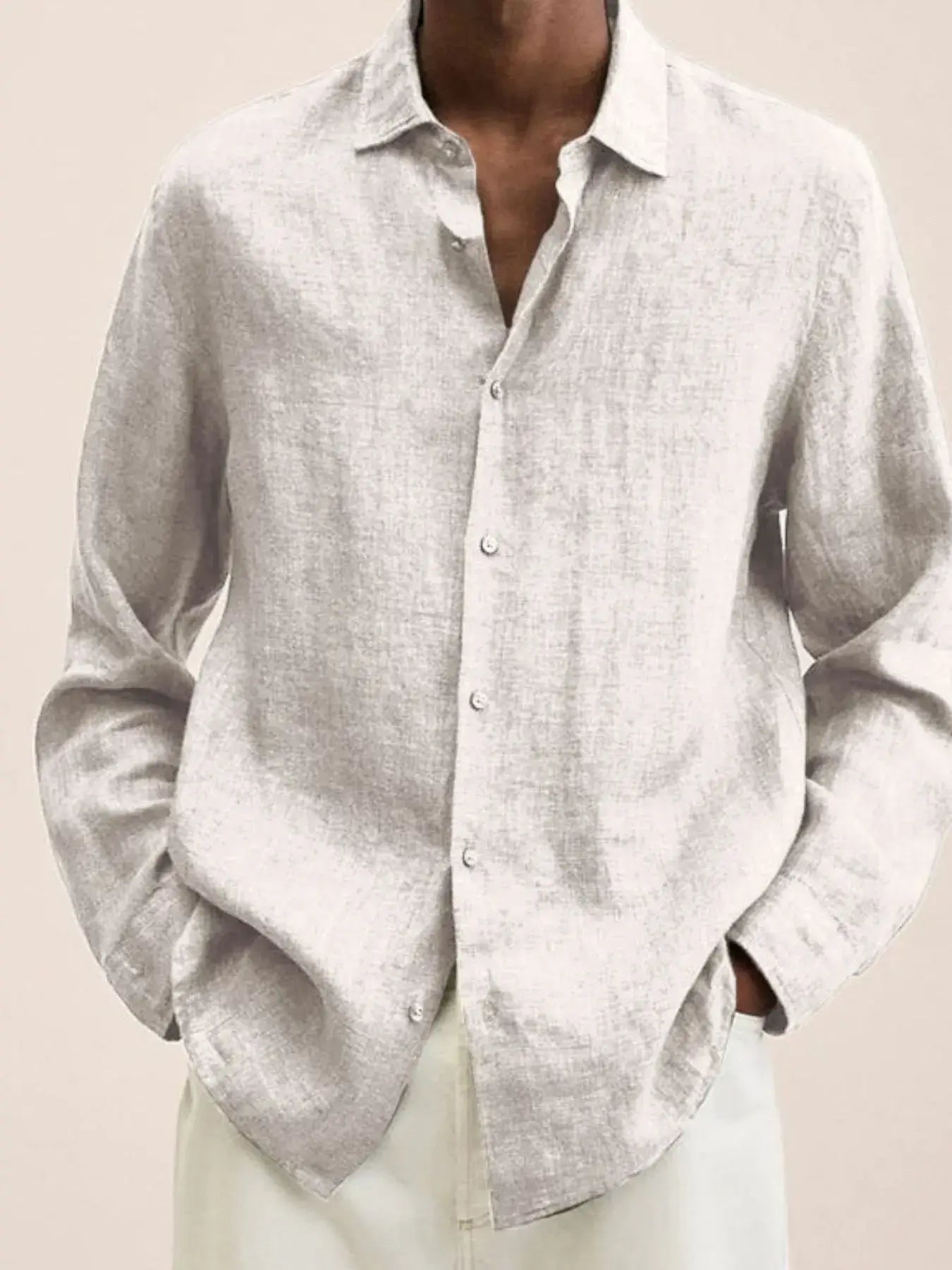 Men's Full Size Button-Down Long Sleeve Shirt Plus Size