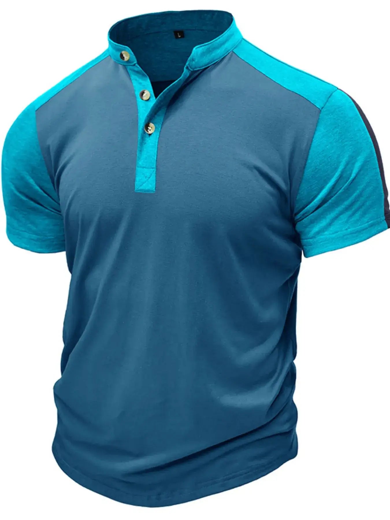 Men's Plus Size Color Block Short Sleeve Polo Shirt