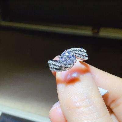 1 Carat Moissanite 925 Sterling Silver Ring - Clothes For Her Online Store