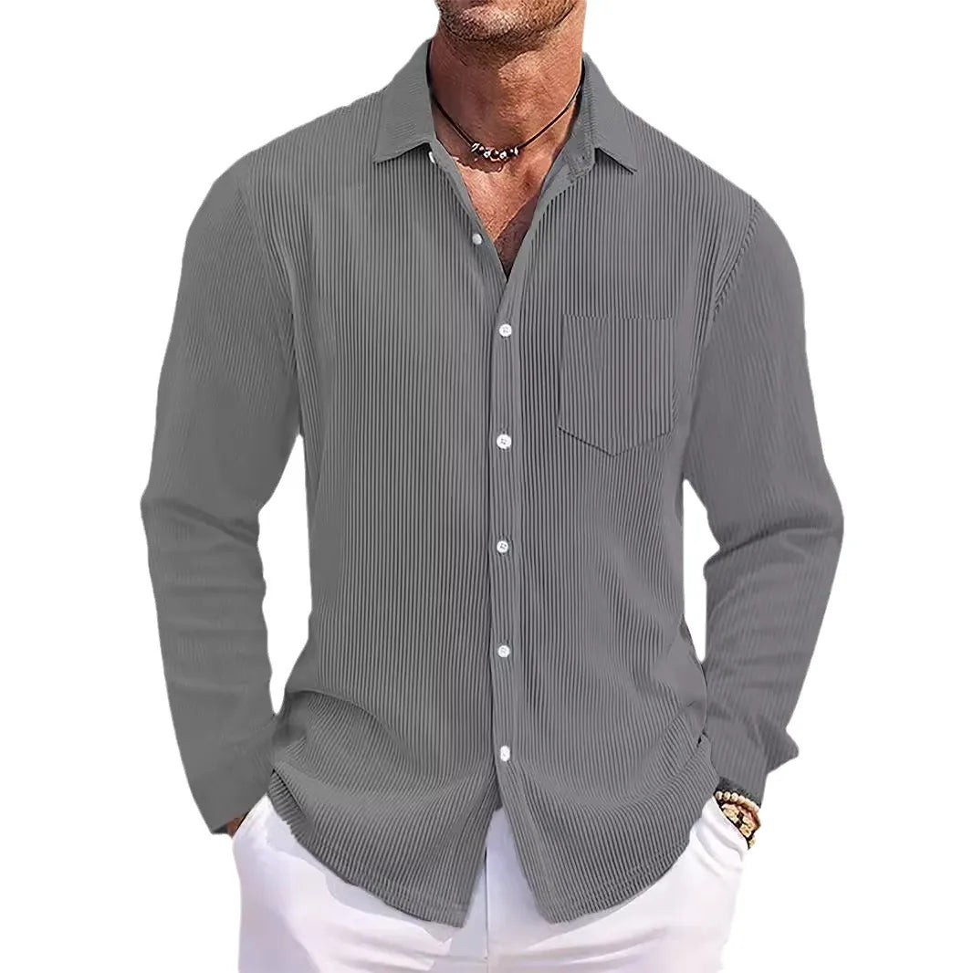 Men's Full Size Button Down Long Sleeve Shirt Plus Size