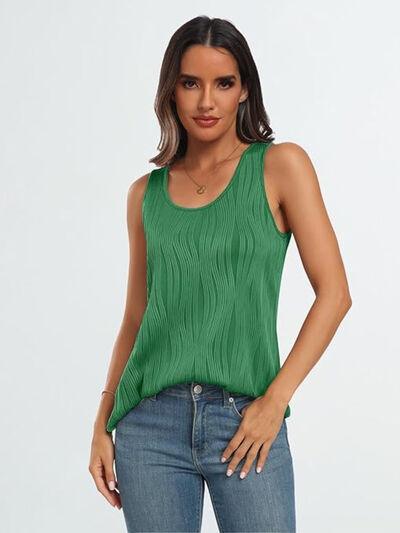 Round Neck Wide Strap Tank - Clothes For Her Online Store