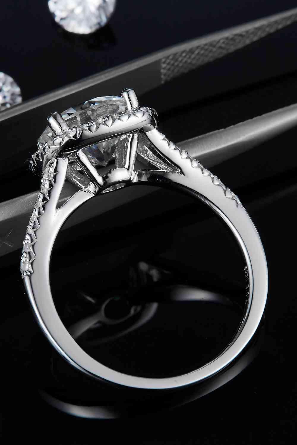 3 Carat Moissanite Halo Ring - Clothes For Her Online Store
