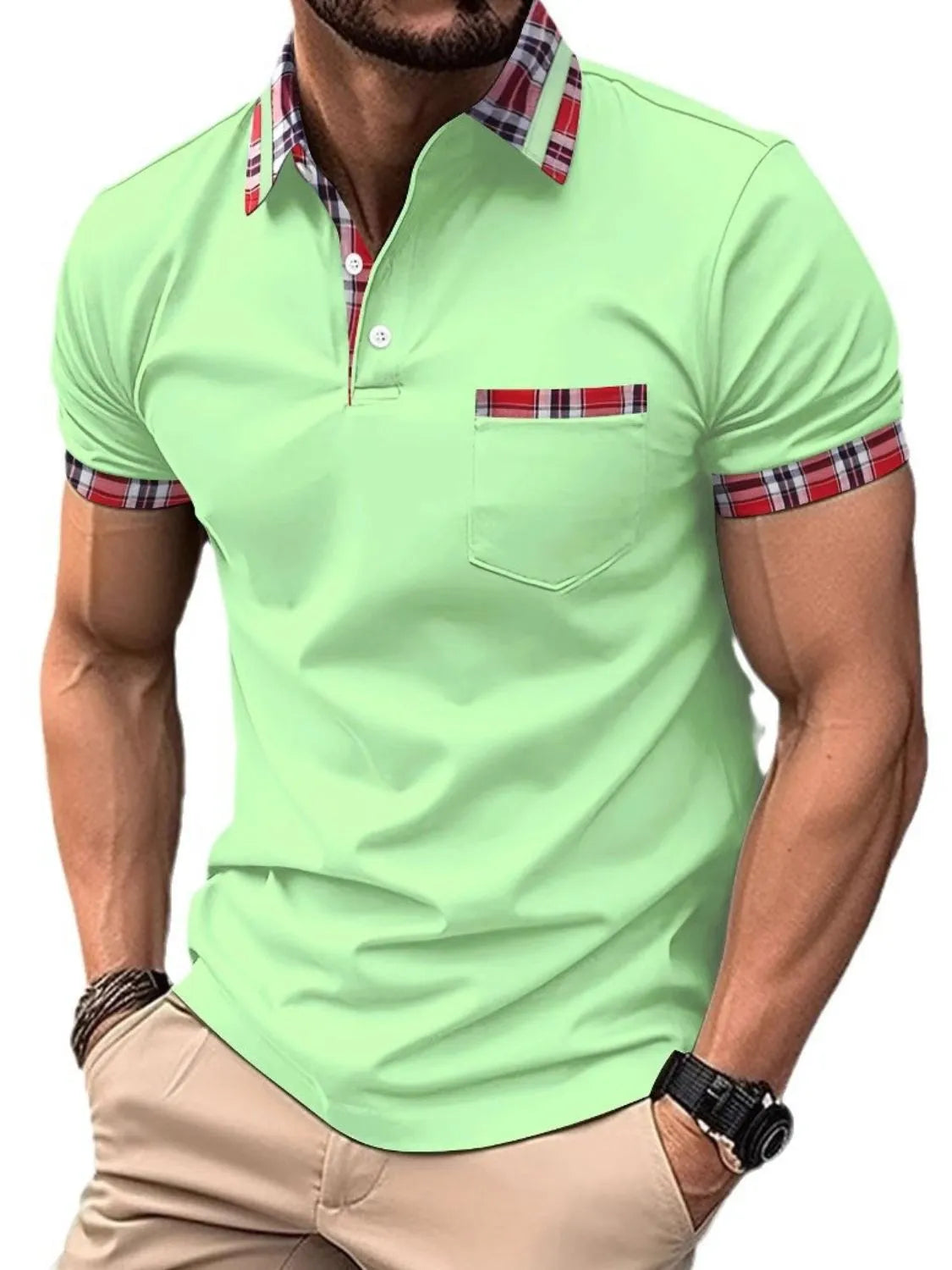 Men's Full Size Collared Neck Short Sleeve Polo Plus Size
