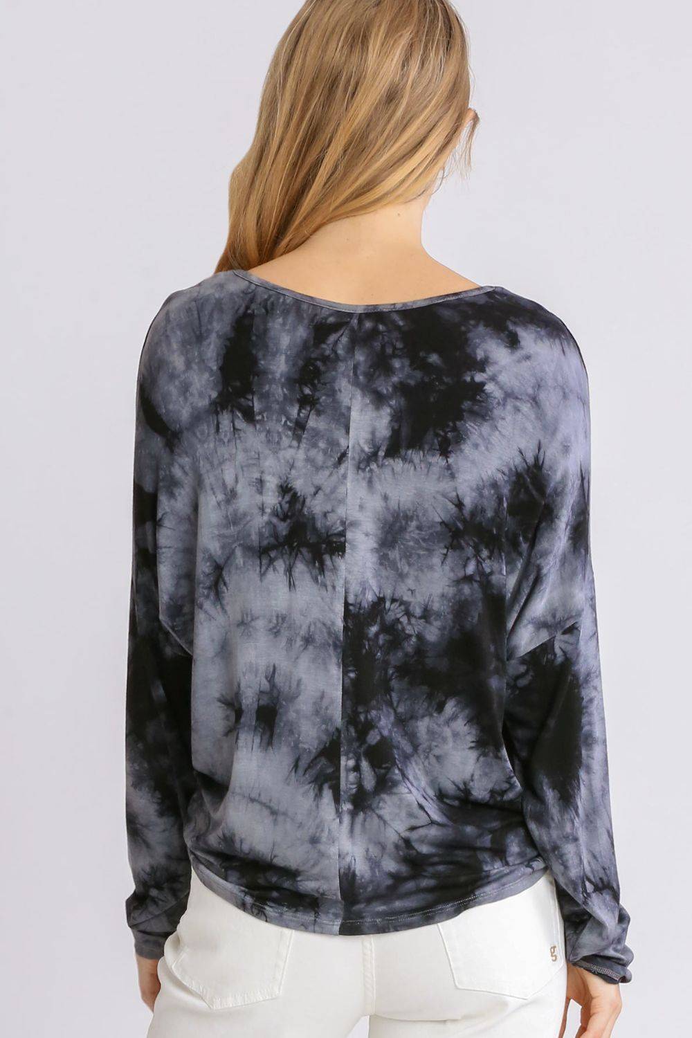 Umgee Full Size Tie Dye Lightweight Long Sleeve Top Plus Size - Clothes For Her Online Store