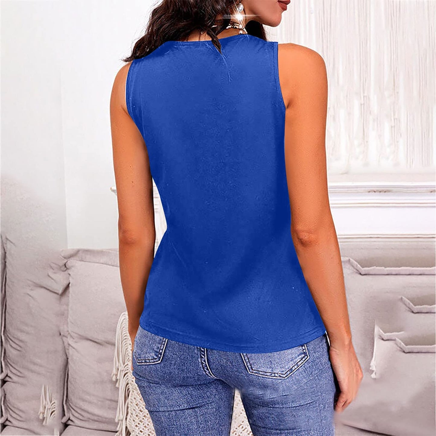 Full Size V-Neck Wide Strap Tank - Clothes For Her Online Store